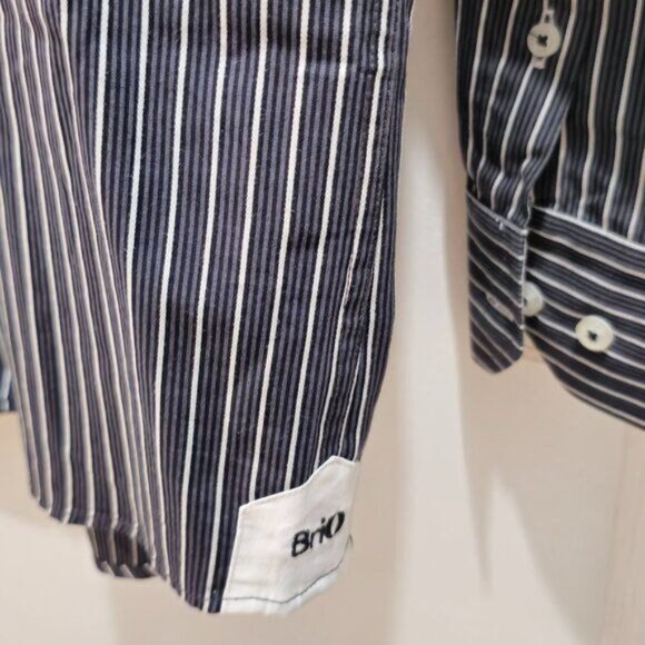 Brio Milano Men’s Contemporary-Fit Striped Long-Sleeve Shirt — Size M - Picture 7 of 14